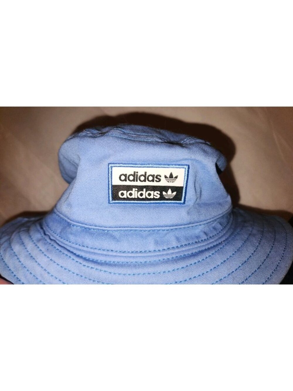 adidas Originals Bucket Hat OSFA Light Blue Trefoil Logo Small Fit Adult EUC